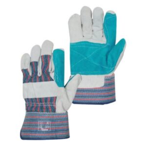 SUPERIOR CANDY STRIPE GREEN REINFORCED PALM AND THUMB GLOVES SPECIAL