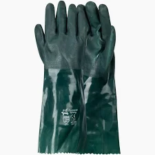 PVC GREEN O/CUFF REINFORCED GLOVES