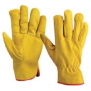 YELLOW LEATHER NAPPA GLOVES (MADE OF COW HIDE)(A-GRADE) SIZE M SPECIAL