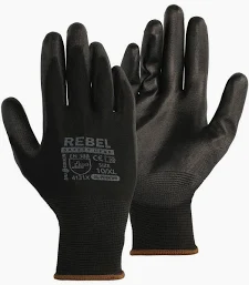 BLACK NITRILE COATED SANDY FINISH GLOVES