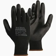PU BLACK COATED GLOVES SIZE L