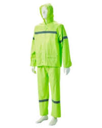 LIME RUBBERISED RAIN SUIT WITH REFLECTIVE TAPE (2XL)