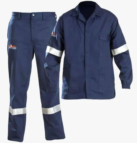 NAVY FLAME/ACID RETARDANT 2PC CONTI SUIT WITH REFLECTIVE TAPE (SIZE 32)