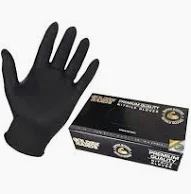 BLACK NITRILE GLOVES POWDER FREE (M)