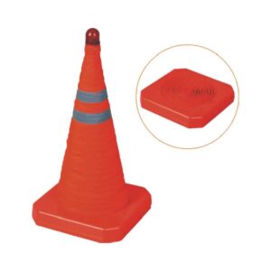 TRAFFIC CONE FLEXIBLE WITH LIGHT SIZE 300 MM